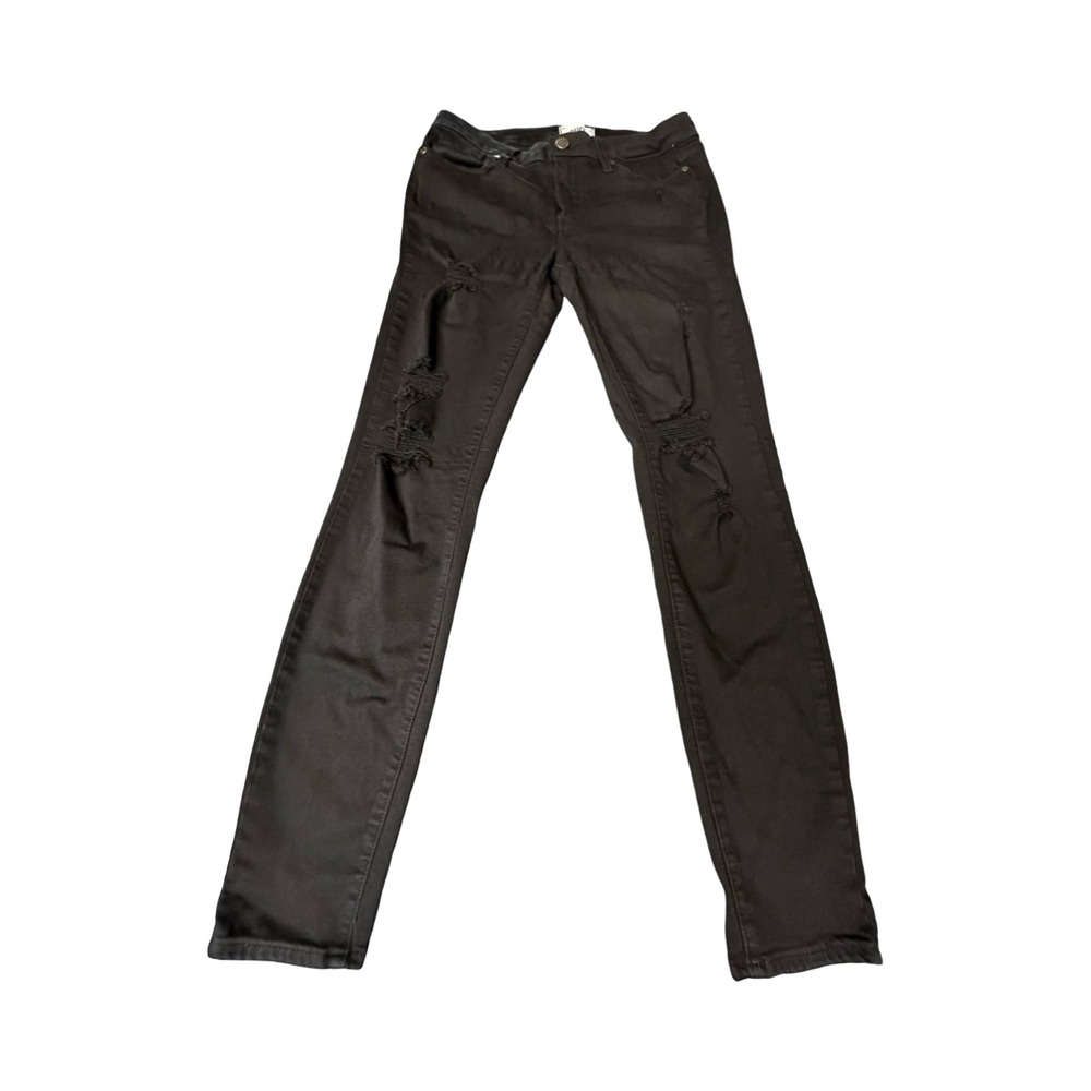 Paige Jeans Womens 28 Black Verdugo Ultra Skinny Distressed Mid Rise Denim Pants